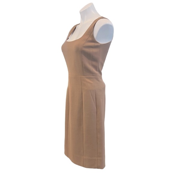 TORY BURCH Azalea Square Neck Woolen Dress Camel Brown Size 6 - Picture 3 of 9